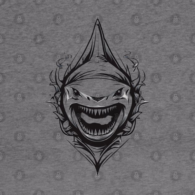 shark mouth tattoo design by design19970